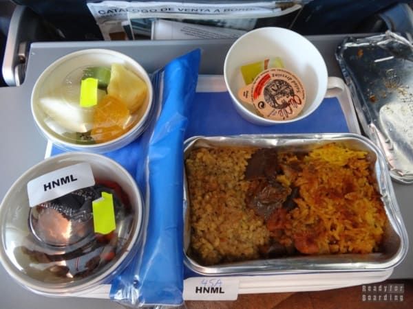 Eating on board Air Europa - Travel to the Caribbean