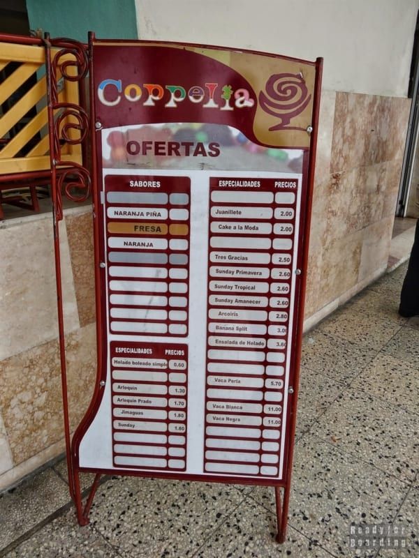 A wide range of ice cream in Coppelia, Cienfuegos - Cuba